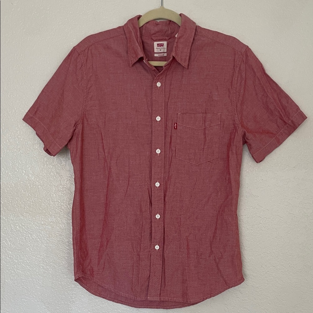 Levi's Men's Casual Red Button Down Shirt